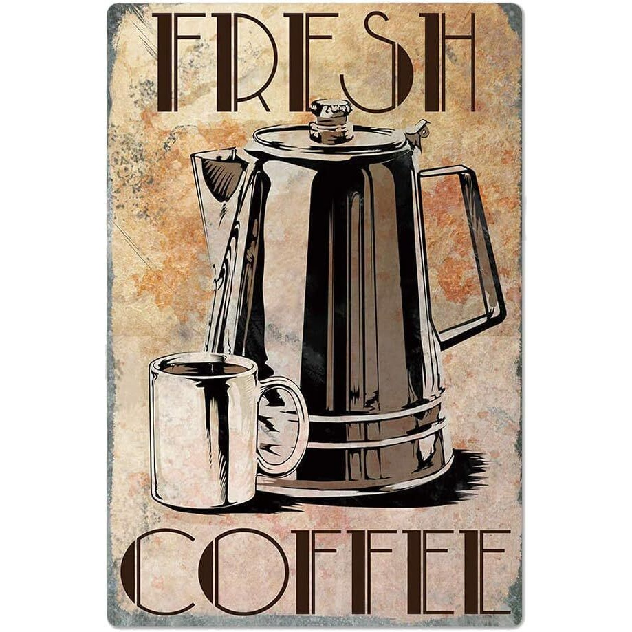 Interior Design Usa - Original Vintage Design Coffee Metal Wall