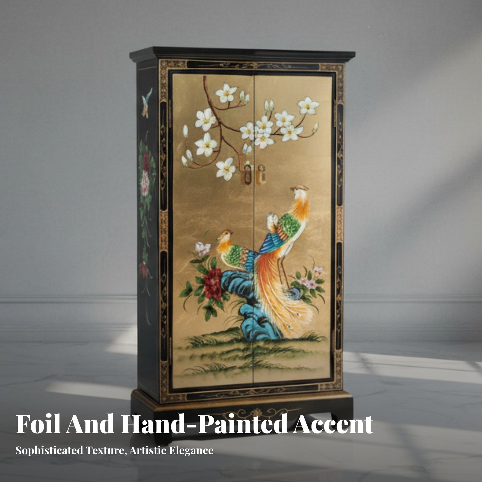 Hand-Painted 2-Door Cabinet Eu - Interior Design Usa avaliação e preço