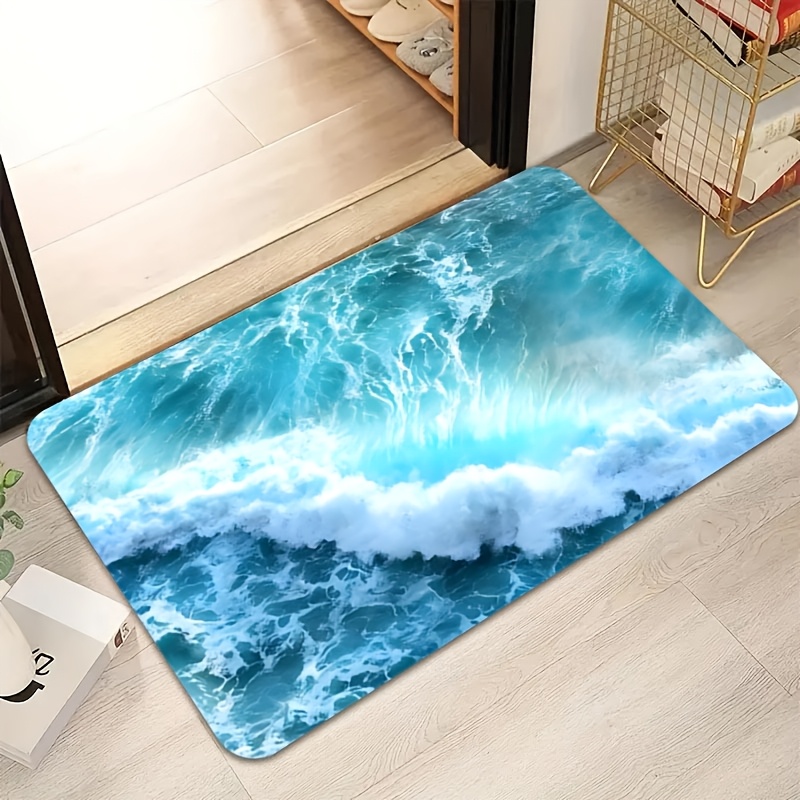 Ocean Wave Doormat - Serene Bl - Interior Design Your Home avaliação e preço