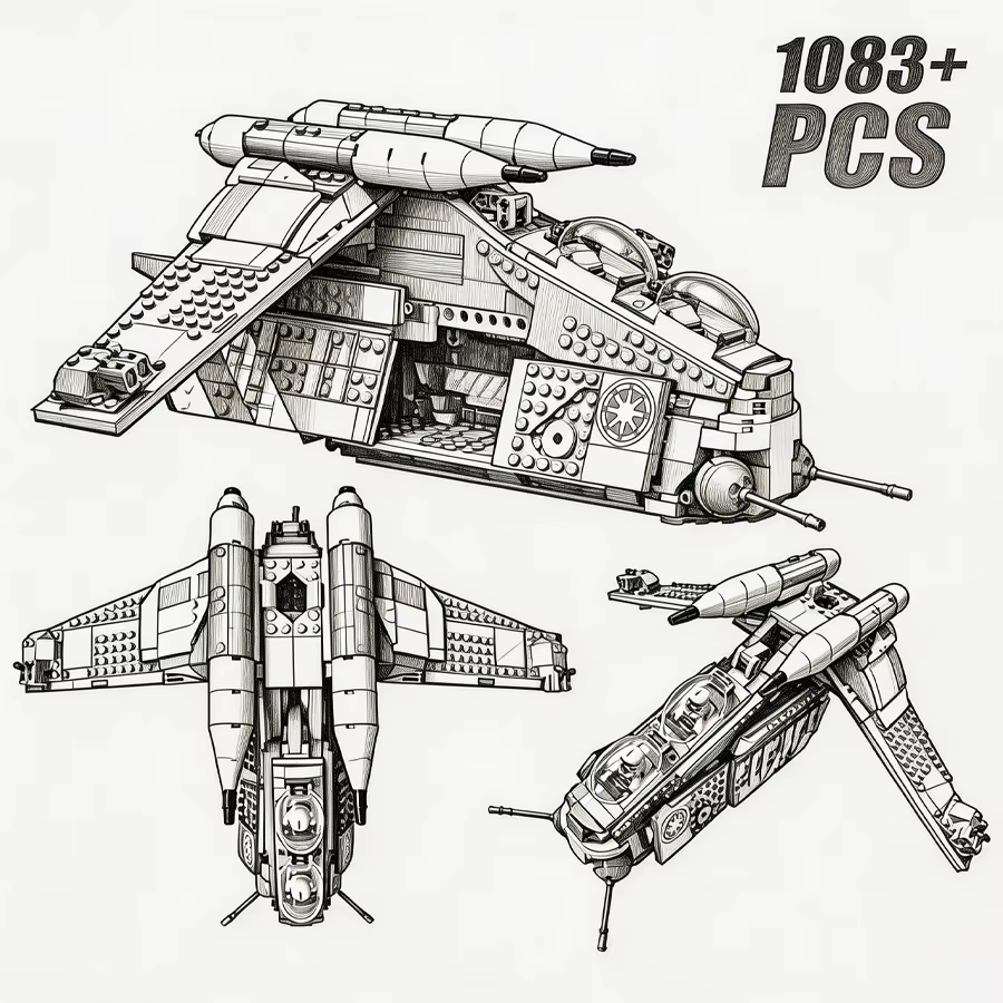 Technical 1083pcs Space Buildi - Interior Design Visualizer avaliação e preço