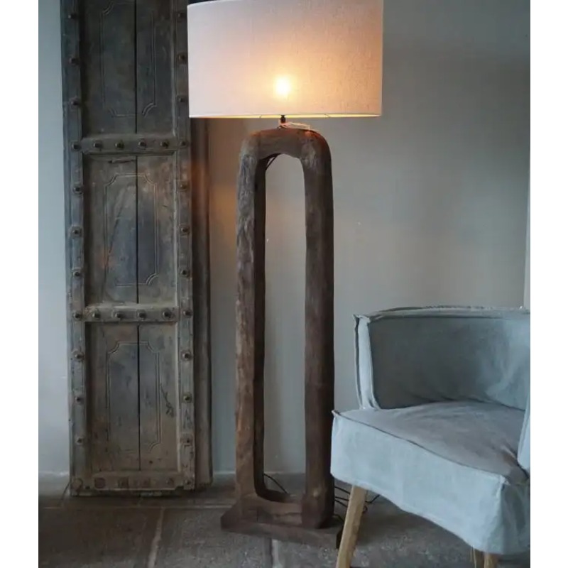 Brown Wooden Floor Lamp Wooden - Interior Design Office Space avaliação e preço