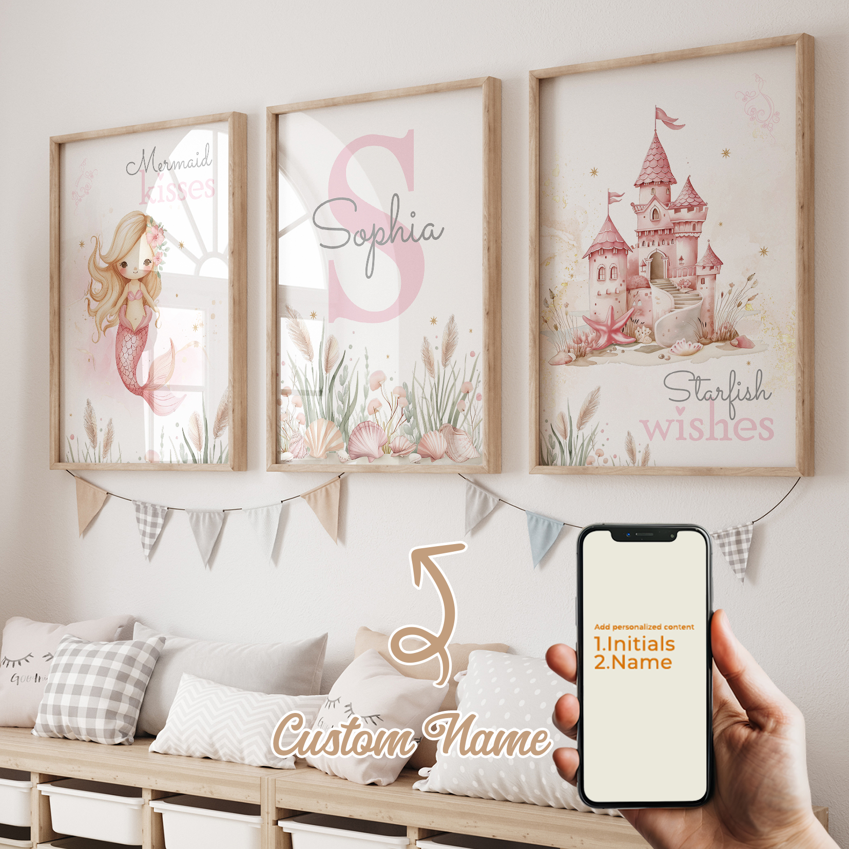3pcs Personalized Custom Name  - Interior Design Living Room avaliação e preço