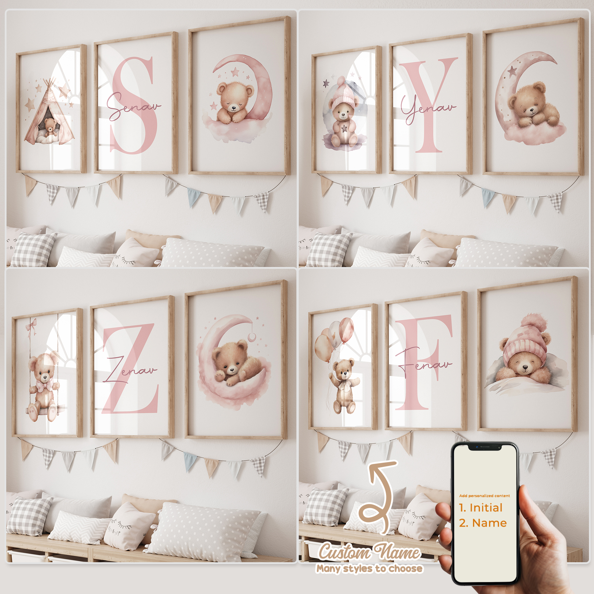 3pcs Personalized Custom Name  - Interior Design Living Room avaliação e preço