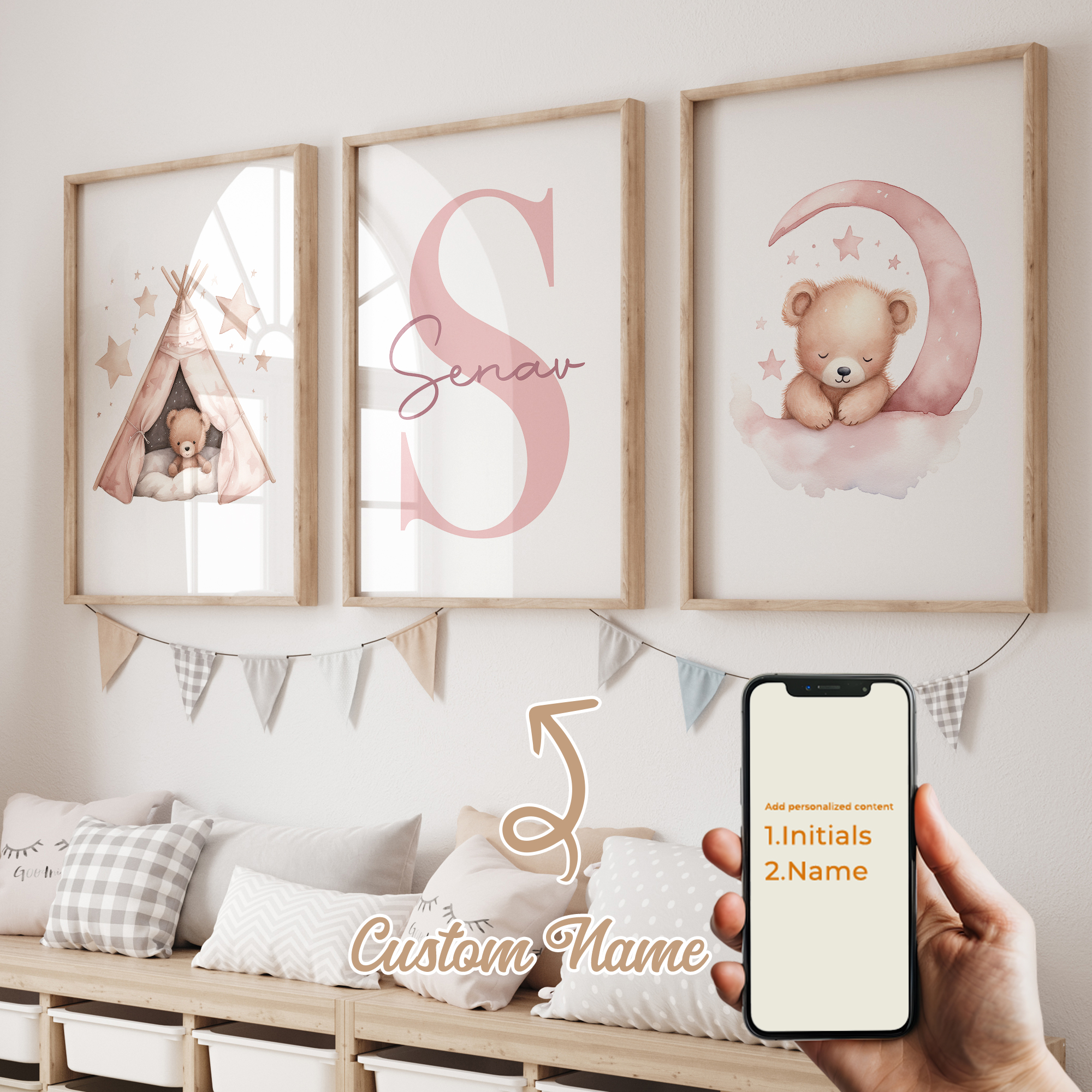 3pcs Personalized Custom Name  - Interior Design Living Room avaliação e preço