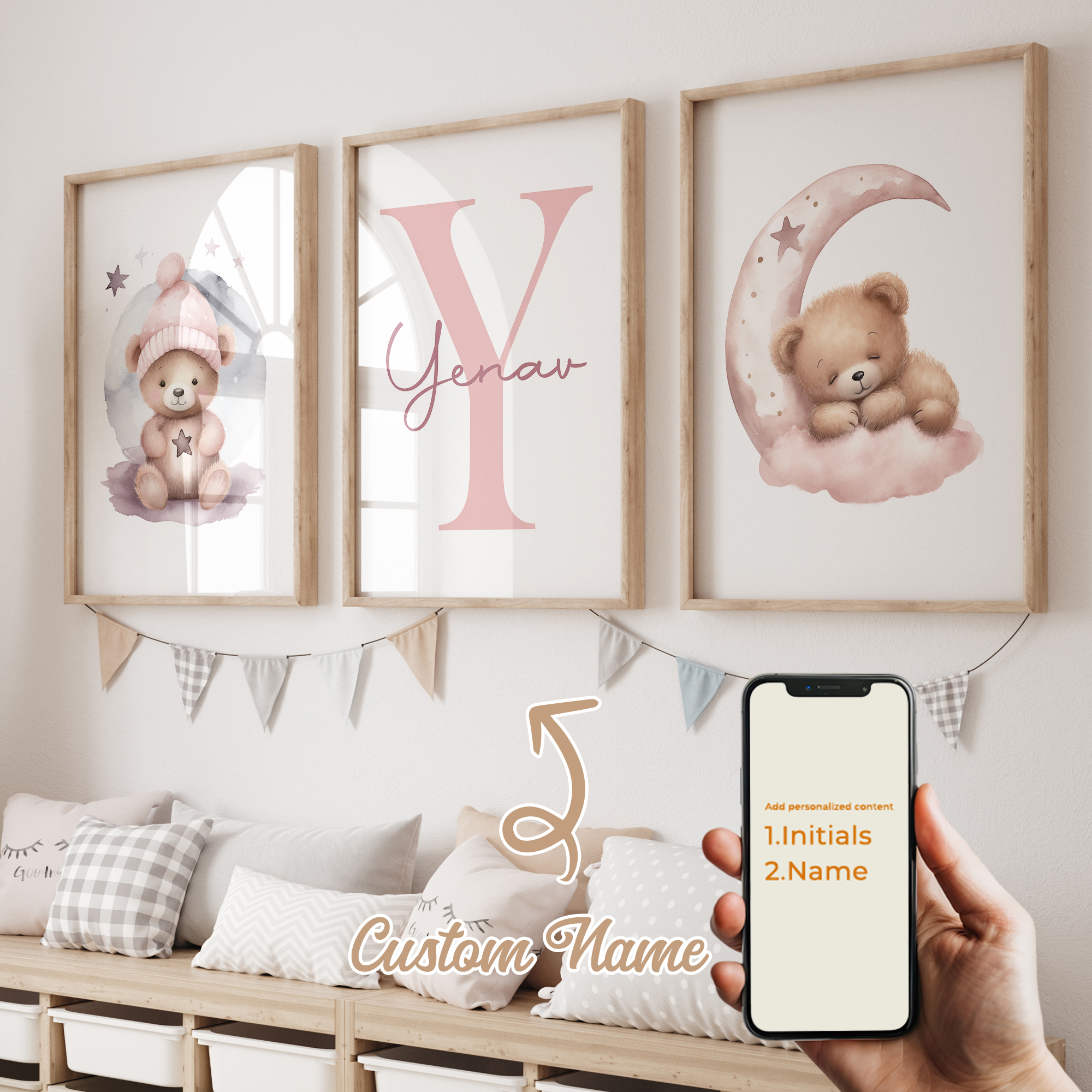 3pcs Personalized Custom Name  - Interior Design Living Room avaliação e preço