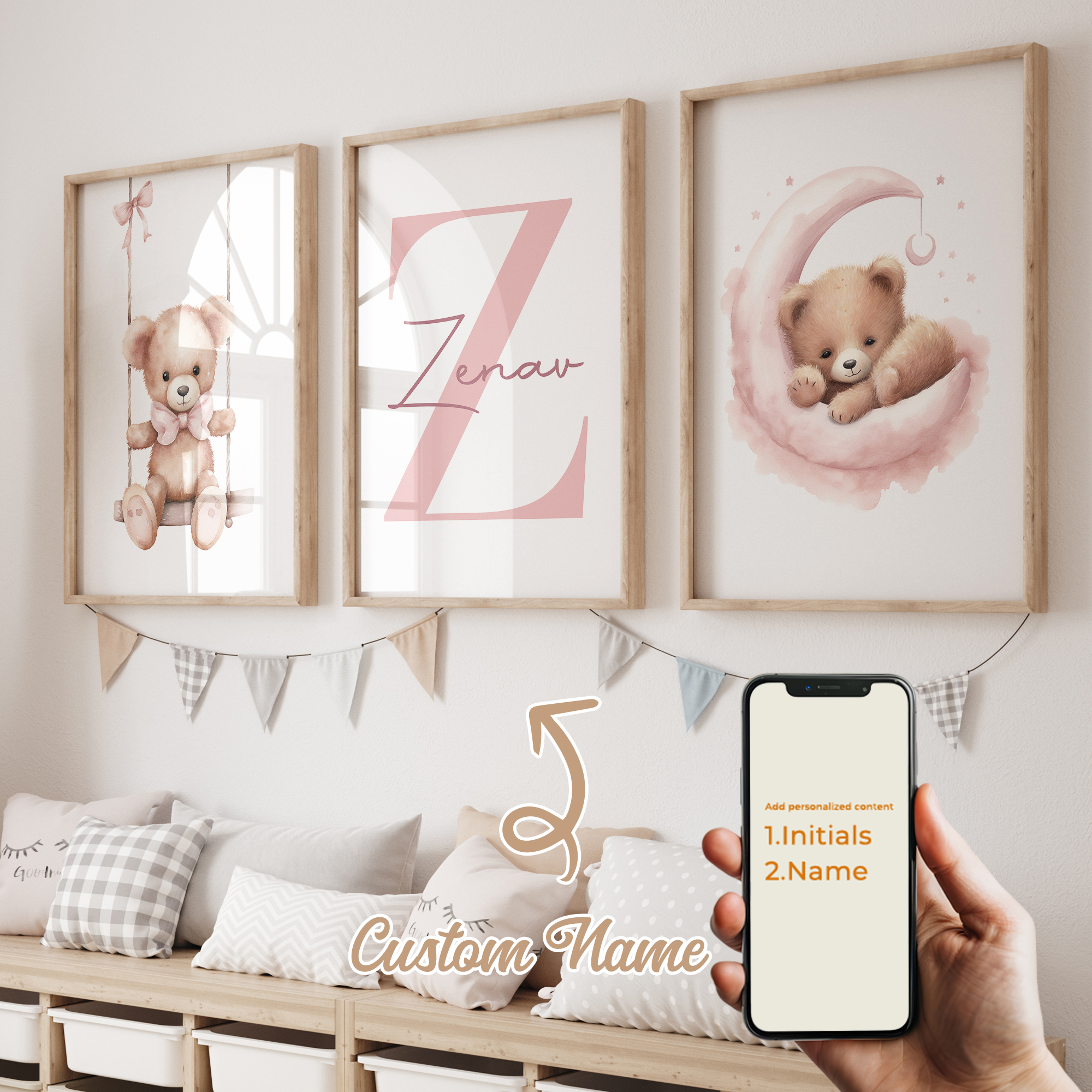 3pcs Personalized Custom Name  - Interior Design Living Room avaliação e preço