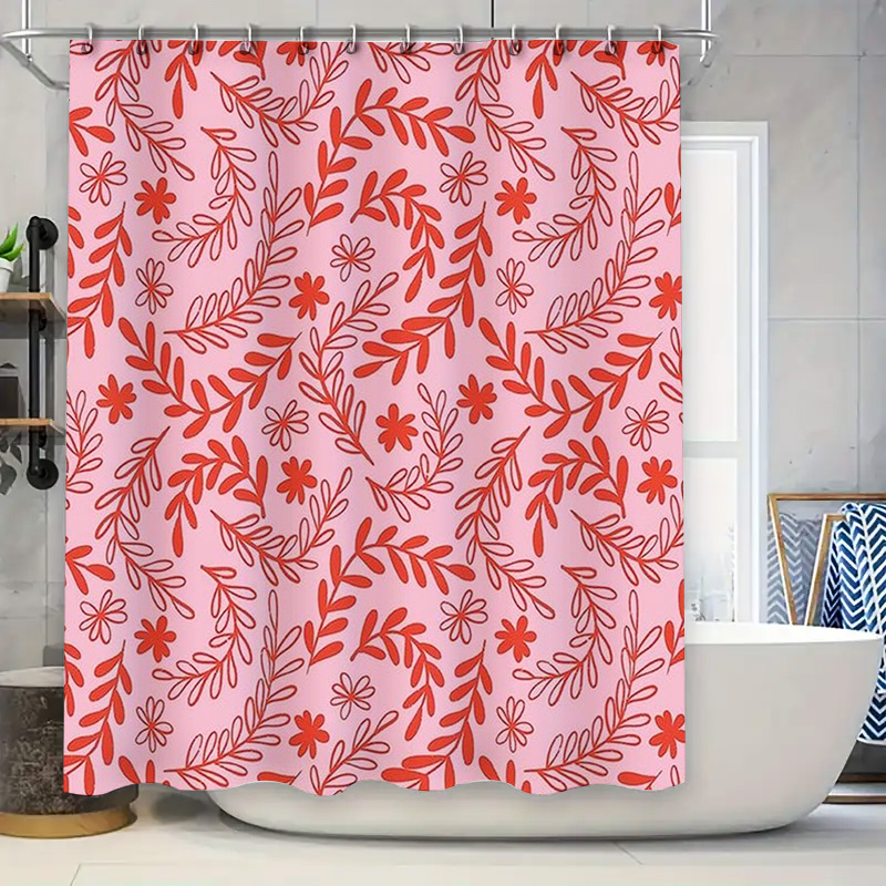 Pink Red Floral Shower Curtain - Interior Design Your Home avaliação e preço
