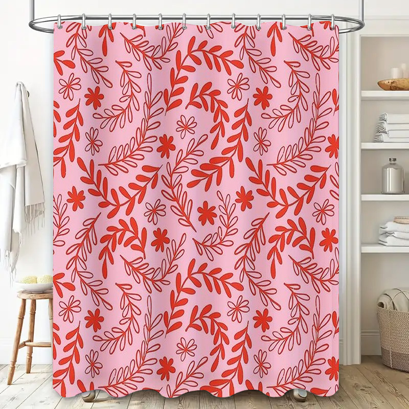 Pink Red Floral Shower Curtain - Interior Design Your Home avaliação e preço