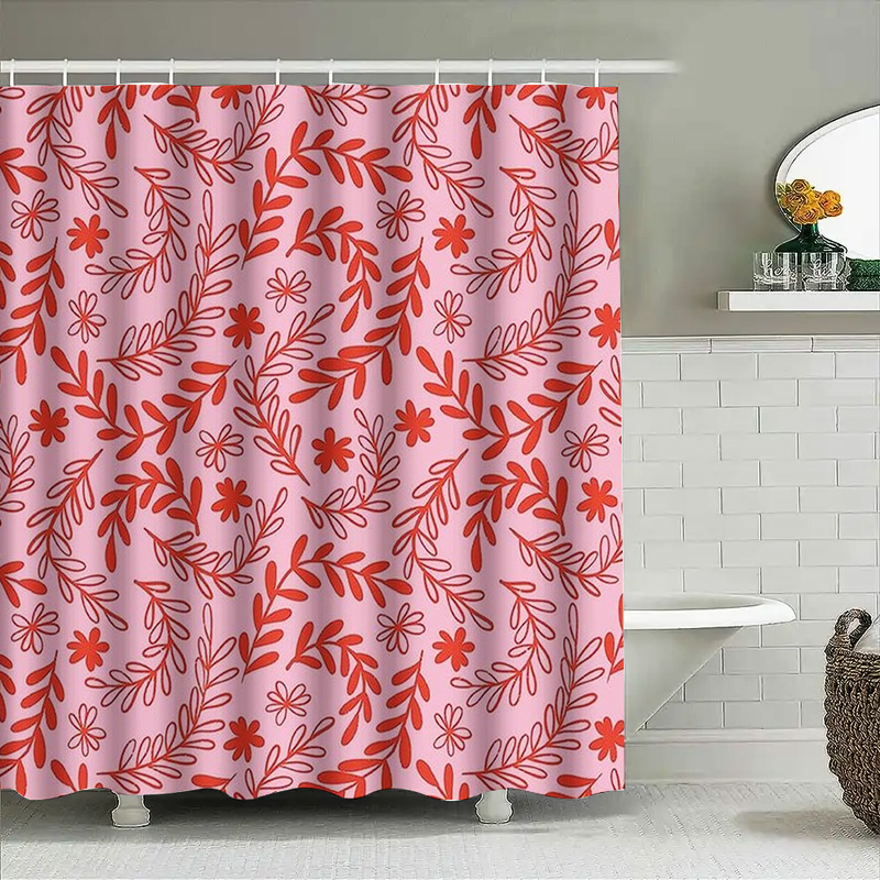 Pink Red Floral Shower Curtain - Interior Design Your Home avaliação e preço