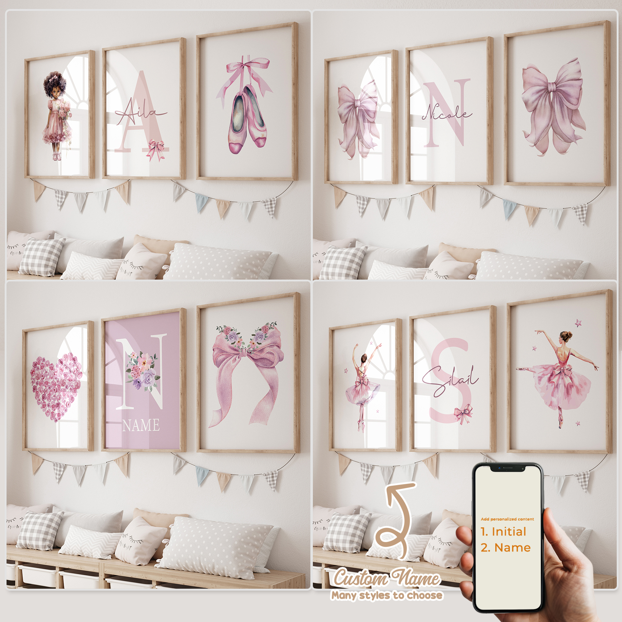 3pcs Personalized Custom Name  - Interior Design Living Room avaliação e preço