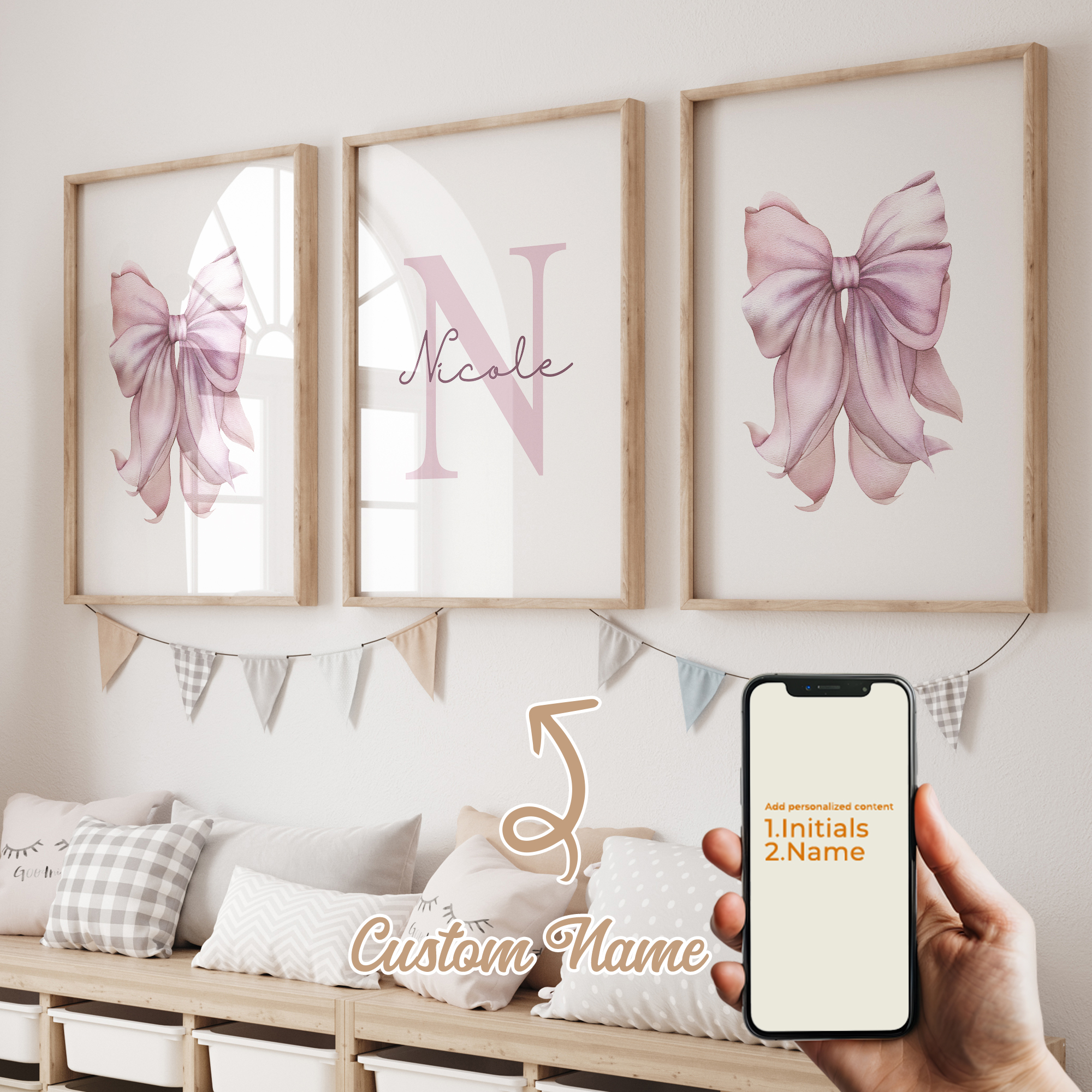 3pcs Personalized Custom Name  - Interior Design Living Room avaliação e preço
