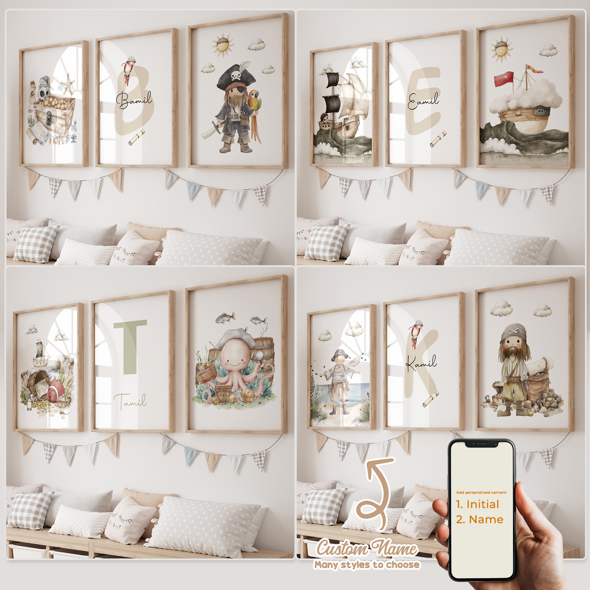 3pcs Personalized Custom Name  - Interior Design Living Room avaliação e preço