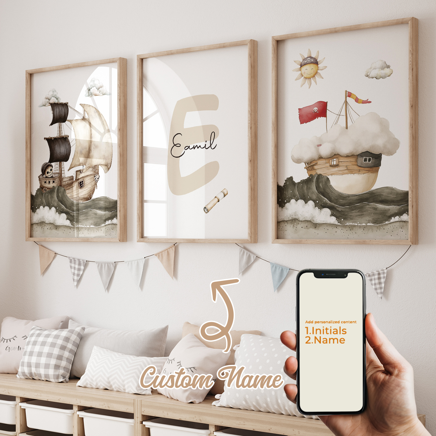 3pcs Personalized Custom Name  - Interior Design Living Room avaliação e preço