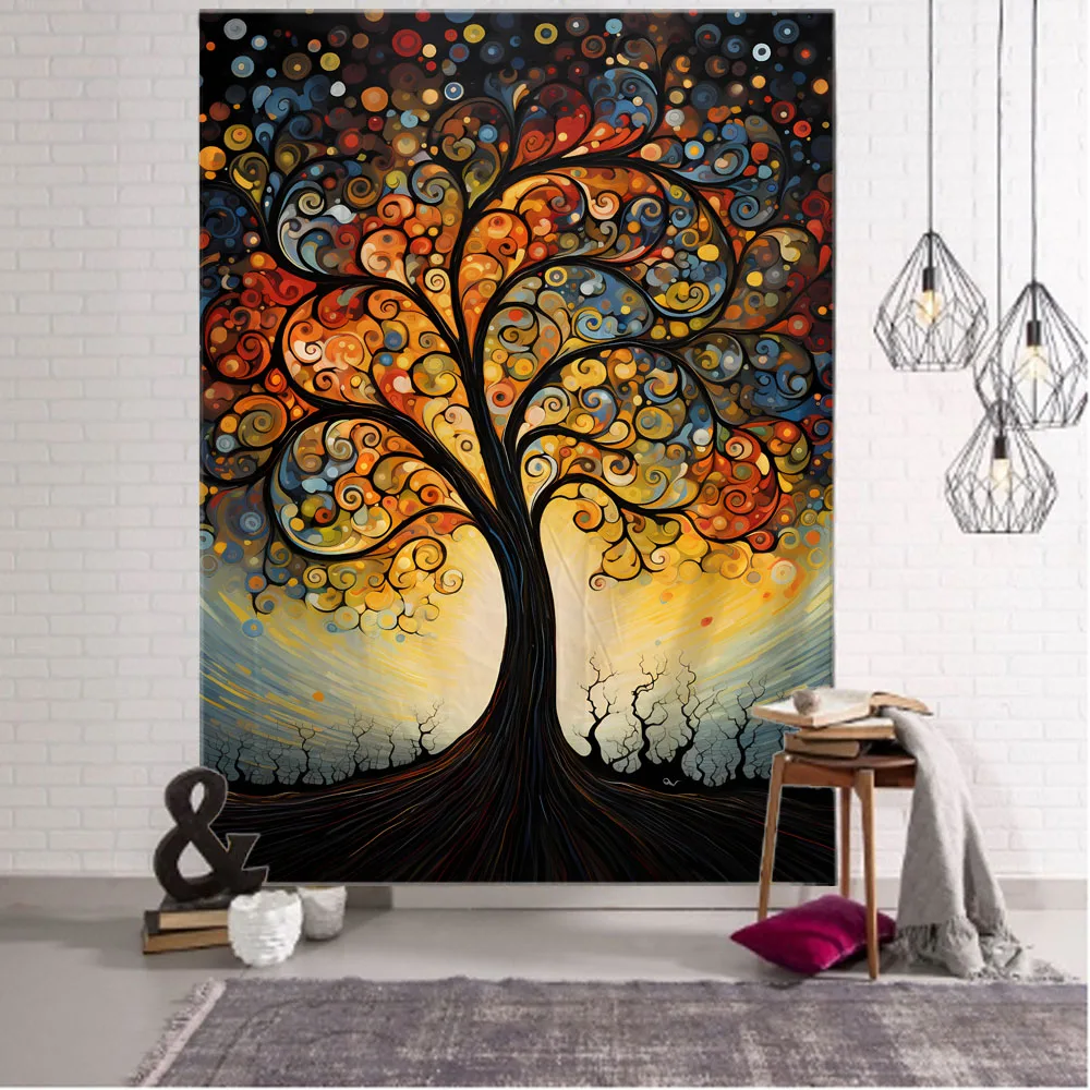 Vibrant Swirl Tree Tapestry -  - Interior Design Office Space avaliação e preço