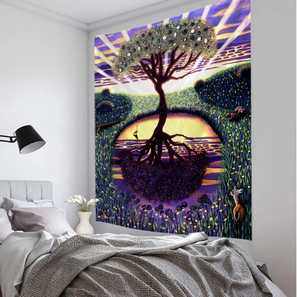 Vibrant Swirl Tree Tapestry -  - Interior Design Office Space avaliação e preço