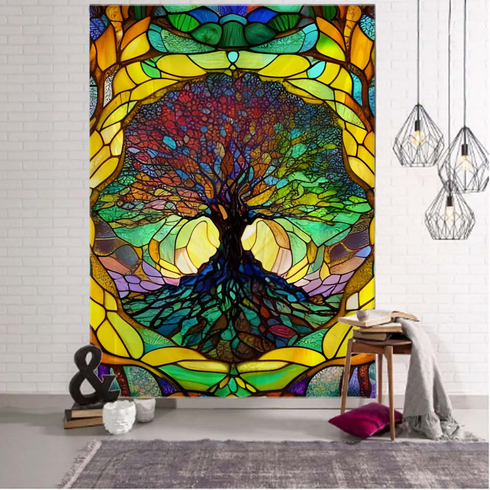 Vibrant Swirl Tree Tapestry -  - Interior Design Office Space avaliação e preço