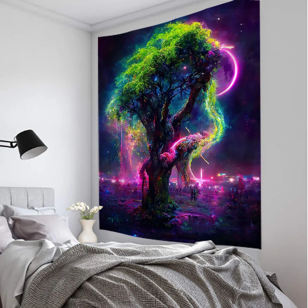 Vibrant Swirl Tree Tapestry -  - Interior Design Office Space avaliação e preço