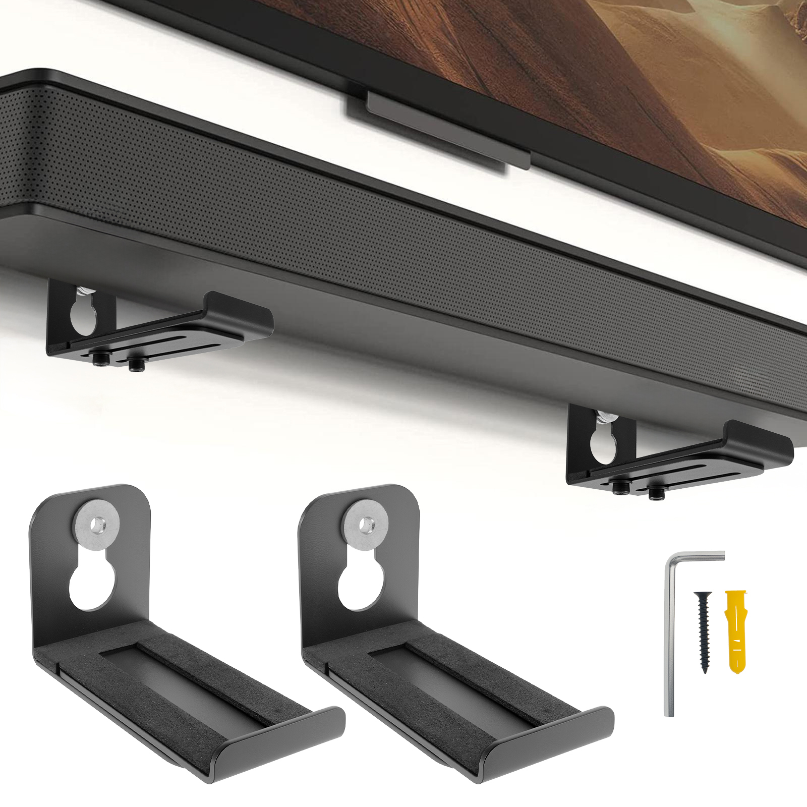 2Pcs Soundbar Speaker Stands W - Interior Design Living Room avaliação e preço