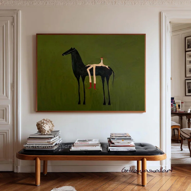 Modern Abstract Western Horse  - Interior Design Living Room avaliação e preço