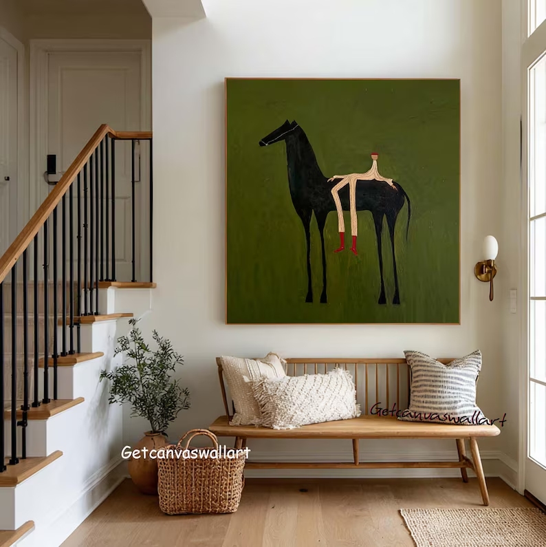 Modern Abstract Western Horse  - Interior Design Living Room avaliação e preço