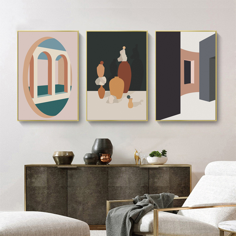 Retro Morandi Building Canvas  - Interior Design Build avaliação e preço