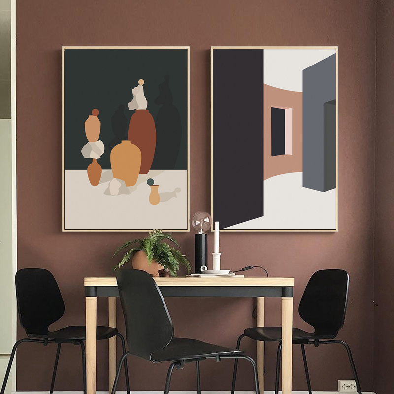 Retro Morandi Building Canvas  - Interior Design Build avaliação e preço