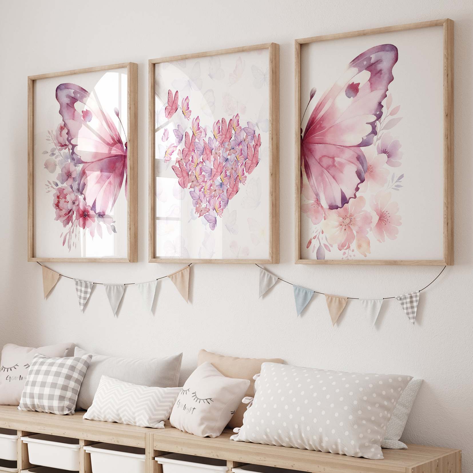 3pcs Cartoon Children Pink Lov - Interior Design Living Room avaliação e preço