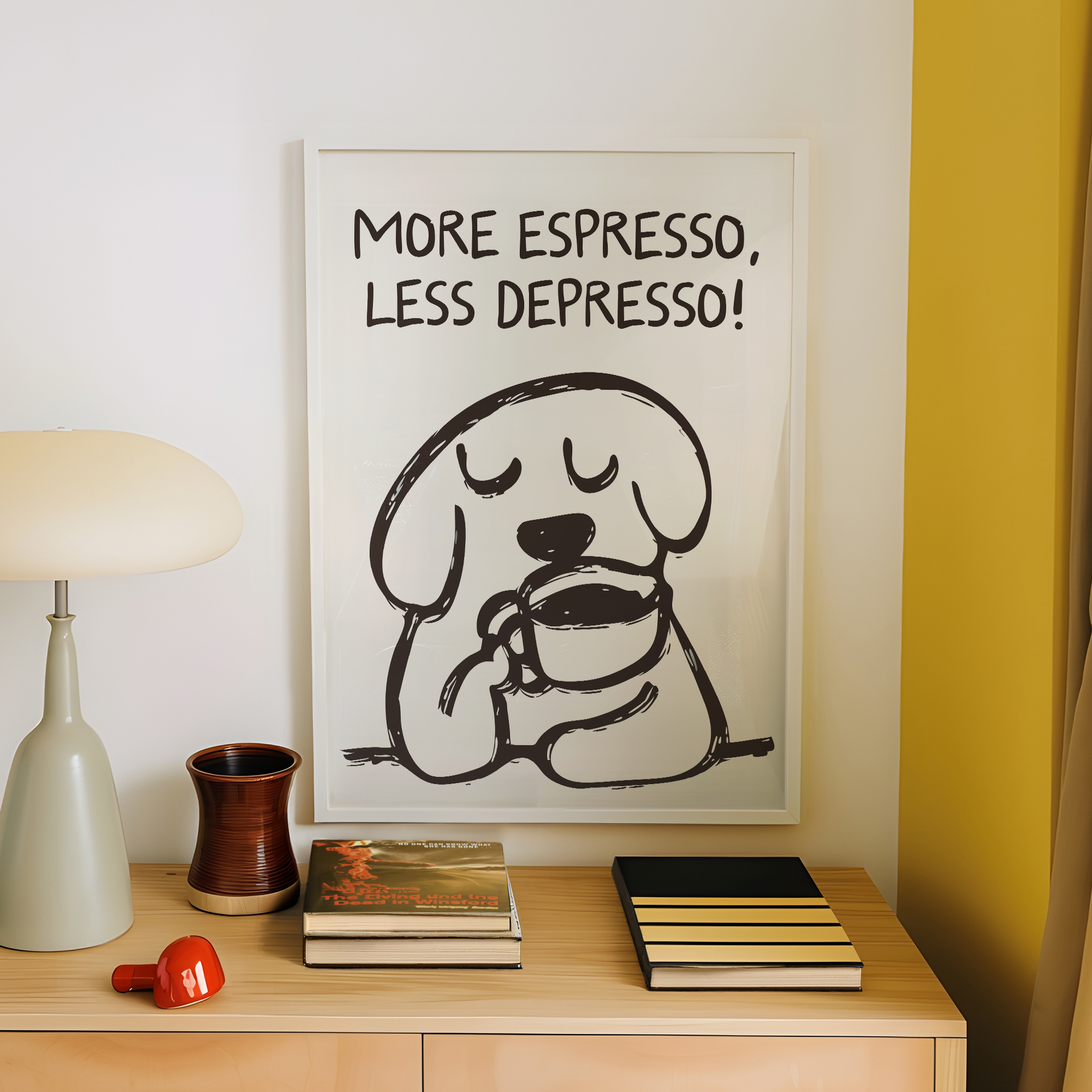 Retro More Espresso Less Depre - Interior Design Living Room avaliação e preço